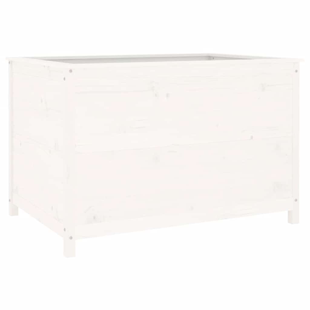 Povišena vrtna gredica bijela 119,5x82,5x78 cm masivna borovina