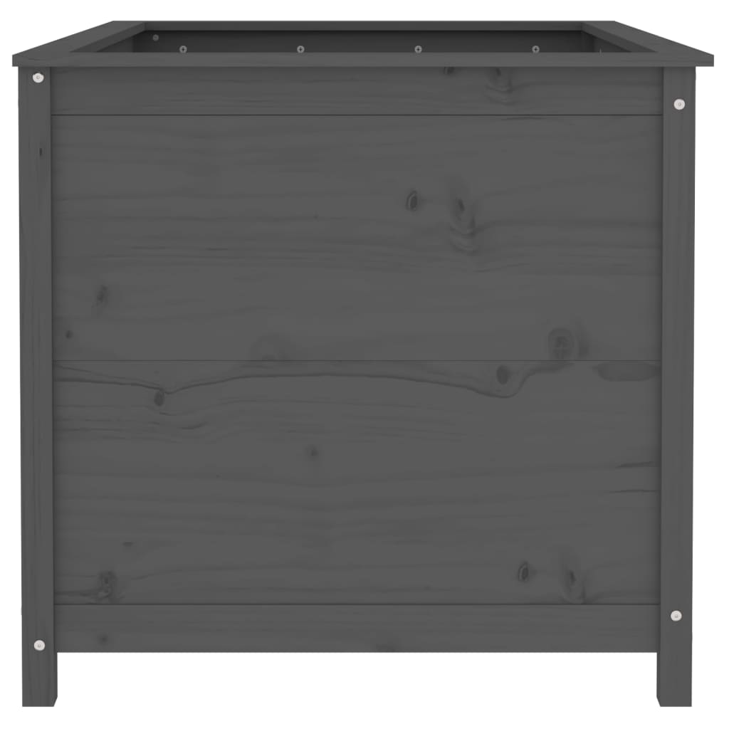 Povišena vrtna gredica siva 119,5x82,5x78 cm masivna borovina