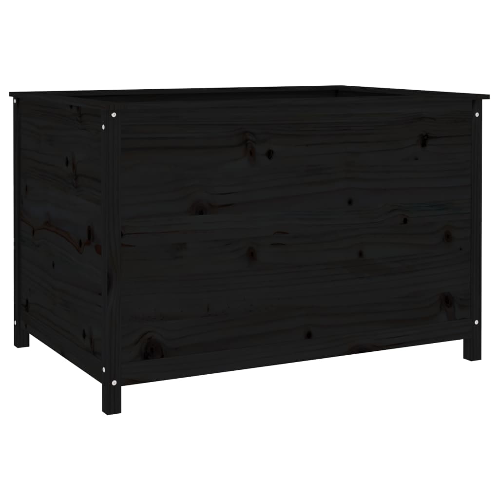 Povišena vrtna gredica crna 119,5x82,5x78 cm masivna borovina
