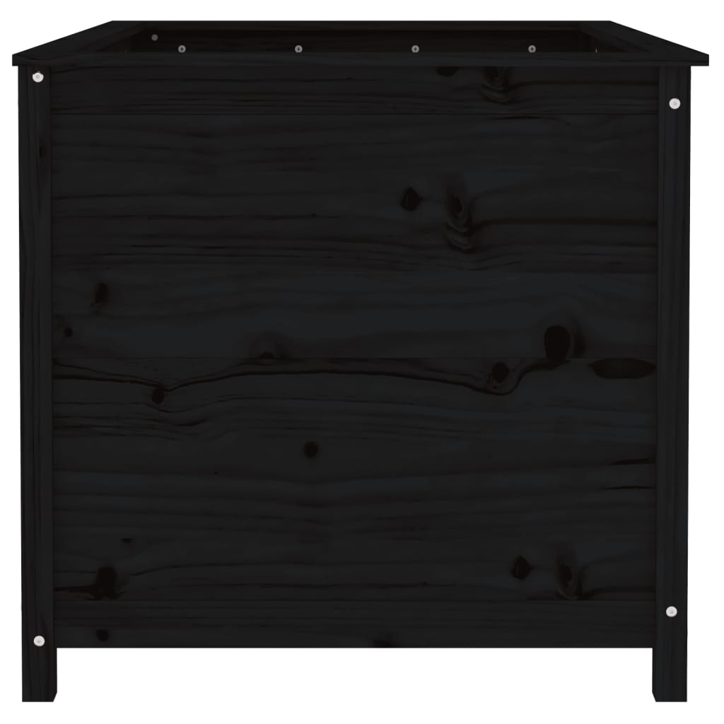 Povišena vrtna gredica crna 119,5x82,5x78 cm masivna borovina