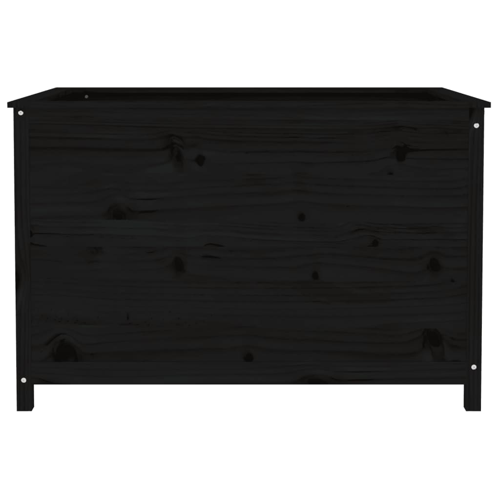 Povišena vrtna gredica crna 119,5x82,5x78 cm masivna borovina