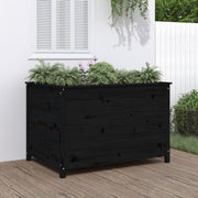 Povišena vrtna gredica crna 119,5x82,5x78 cm masivna borovina