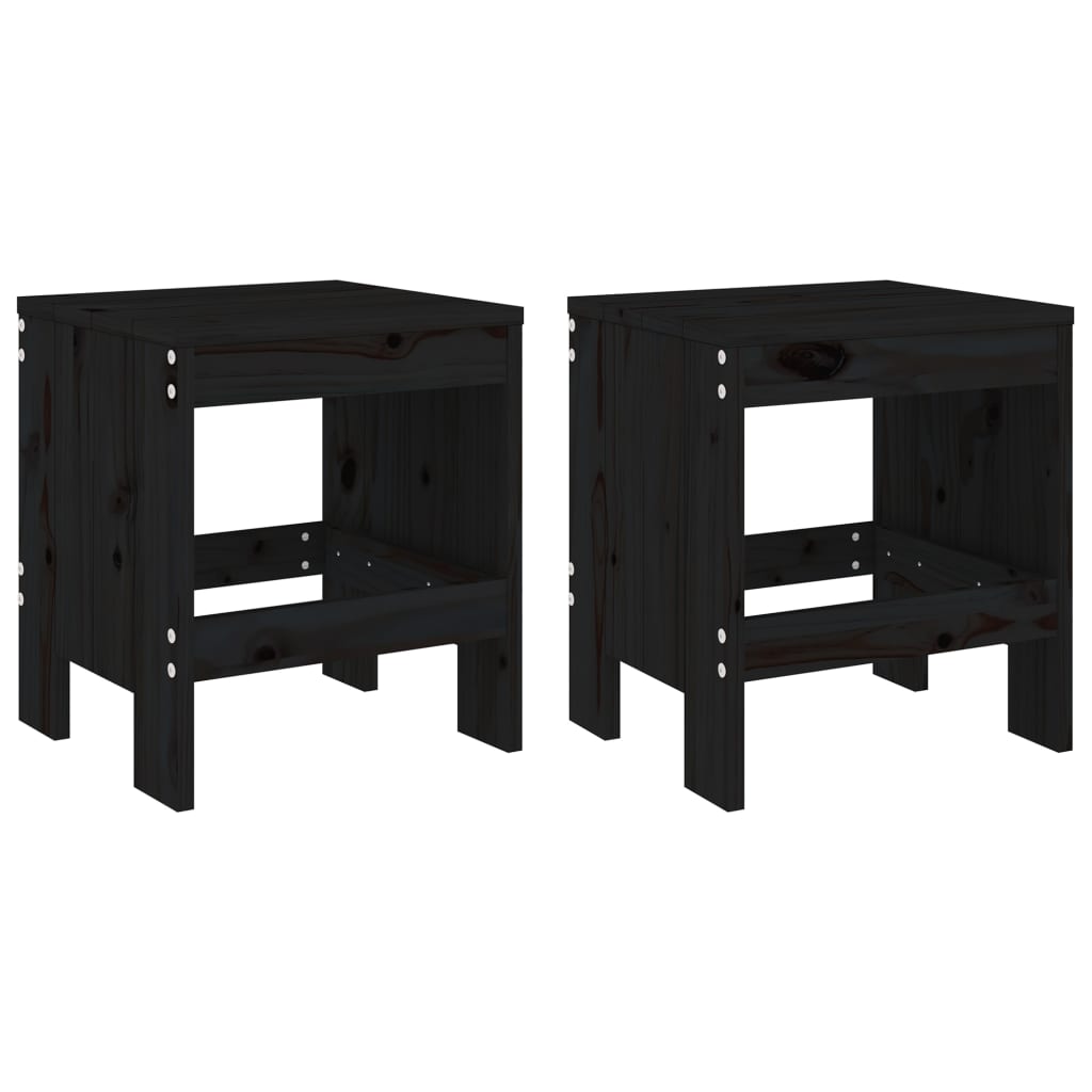 Vrtni stolci 2 kom crni 40 x 36 x 45 cm od masivne borovine