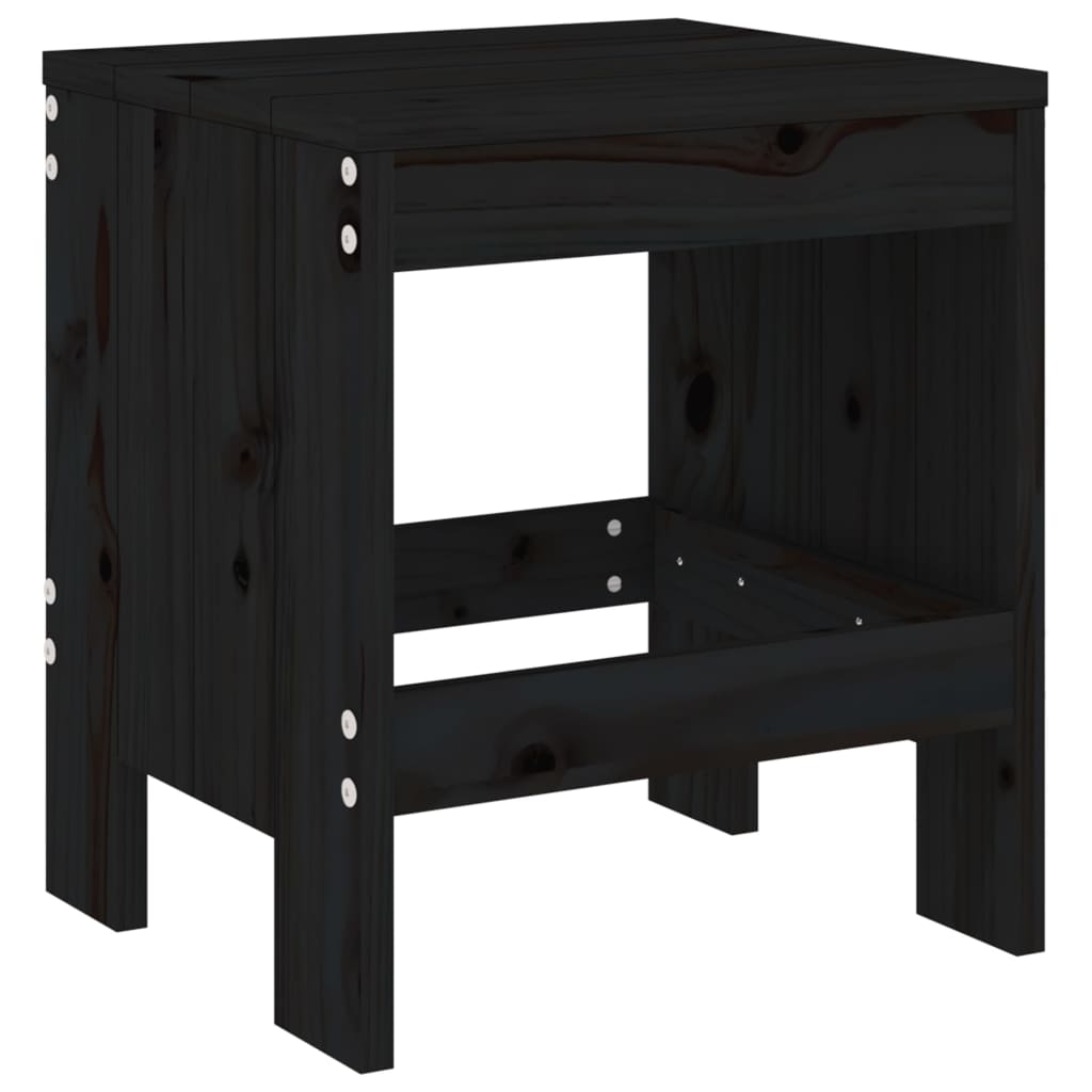 Vrtni stolci 2 kom crni 40 x 36 x 45 cm od masivne borovine