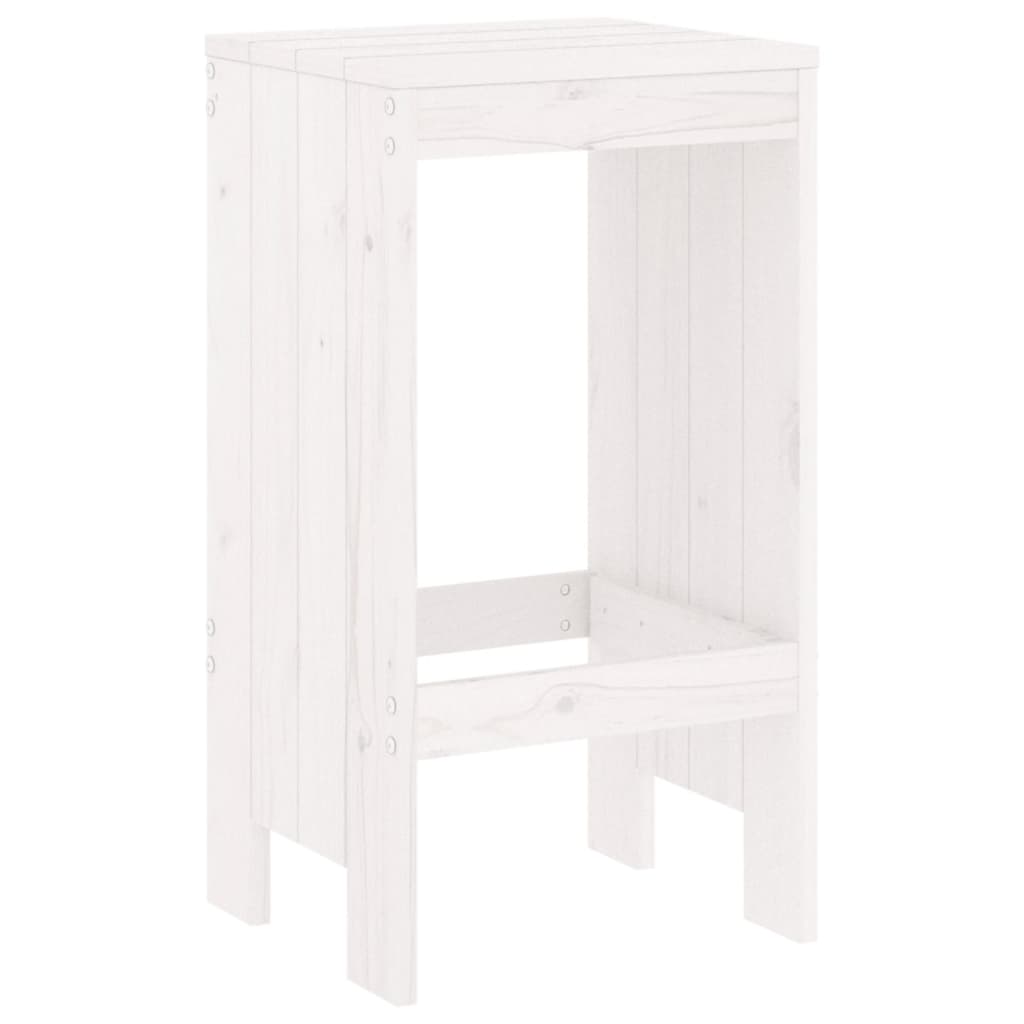 Barski stolci 2 kom bijeli 40 x 36 x 75 cm od masivne borovine