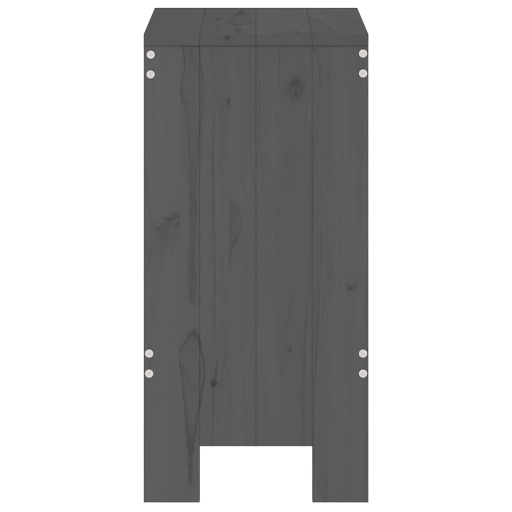 Barski stolci 2 kom sivi 40 x 36 x 75 cm od masivne borovine
