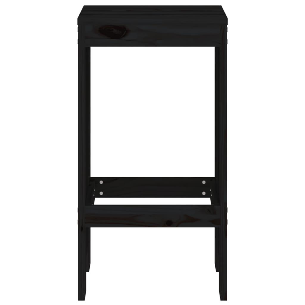 Barski stolci 2 kom crni 40 x 36 x 75 cm od masivne borovine