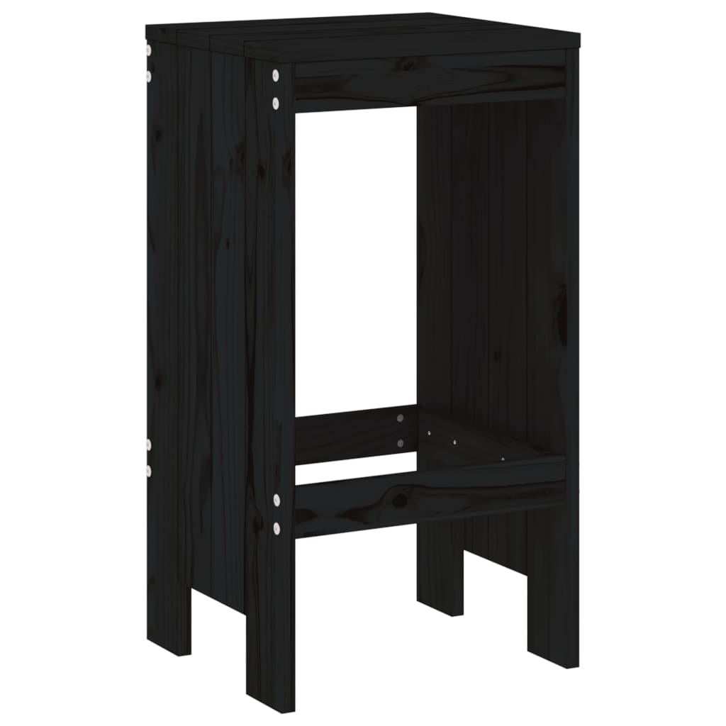 Barski stolci 2 kom crni 40 x 36 x 75 cm od masivne borovine