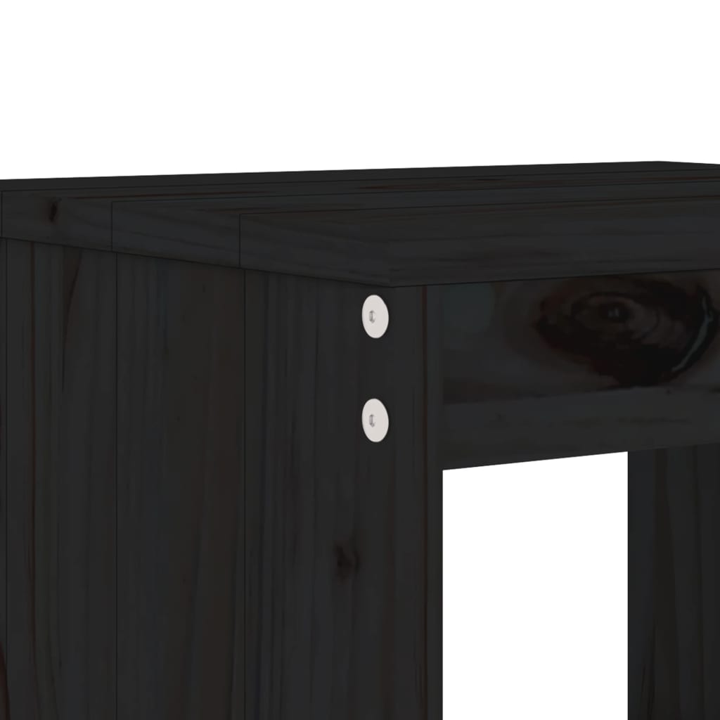 Barski stolci 2 kom crni 40 x 36 x 75 cm od masivne borovine