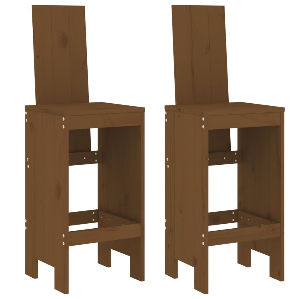 Barski stolci 2 kom boja meda 40 x 42 x 120 cm masivna borovina
