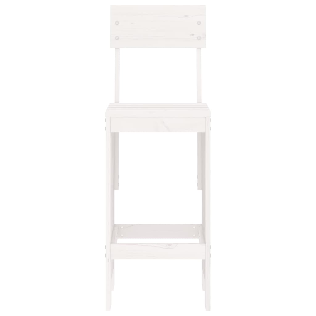 Barski stolci 2 kom bijeli 40x48,5x115,5 cm od masivne borovine