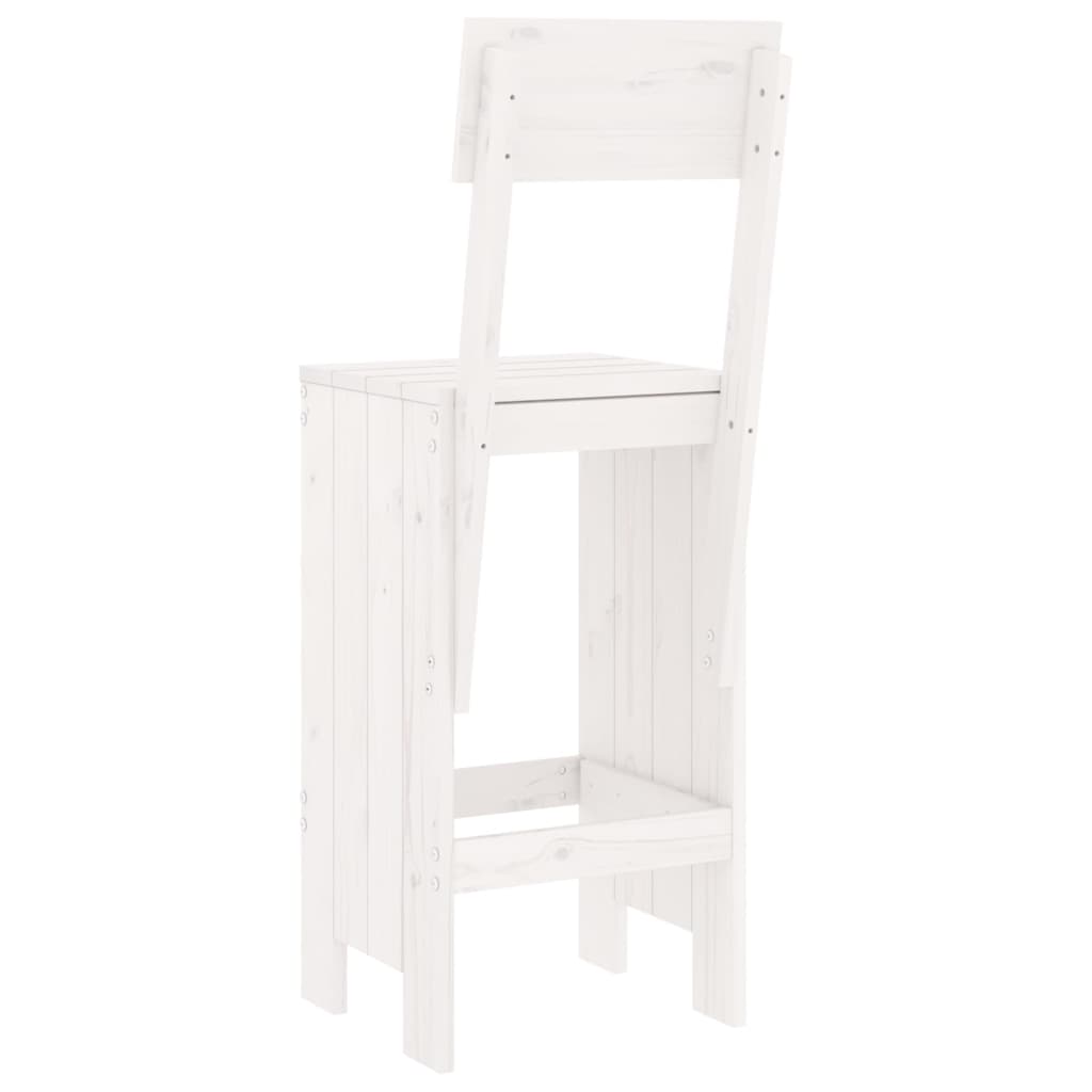Barski stolci 2 kom bijeli 40x48,5x115,5 cm od masivne borovine