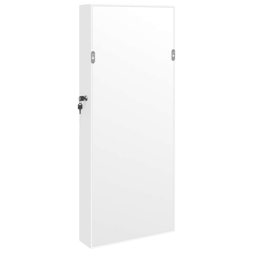 Zidni ormarić za nakit s LED svjetlima bijeli