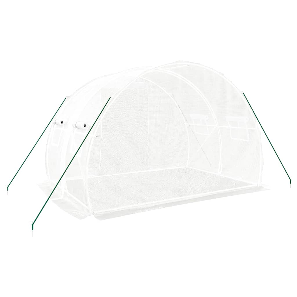 Staklenik s čeličnim okvirom bijeli 6 m² 3 x 2 x 2 m