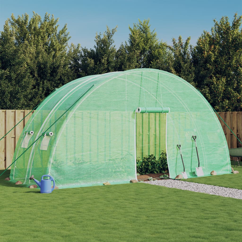 Plastenik s čeličnim okvirom zeleni 12 m² 6 x 2 x 2,85 m