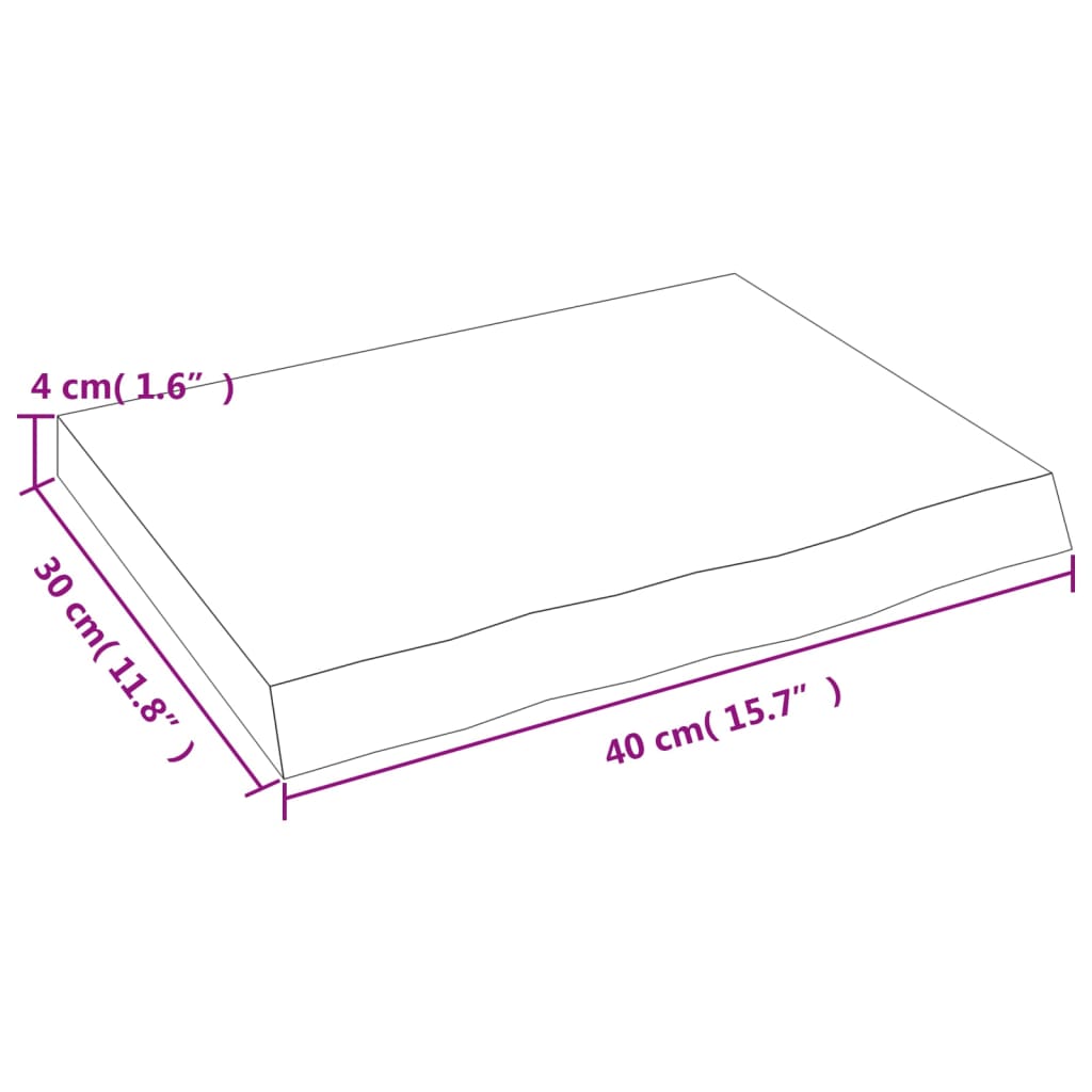 Zidna polica svjetlosmeđa 40x30x(2-4) cm obrađena hrastovina
