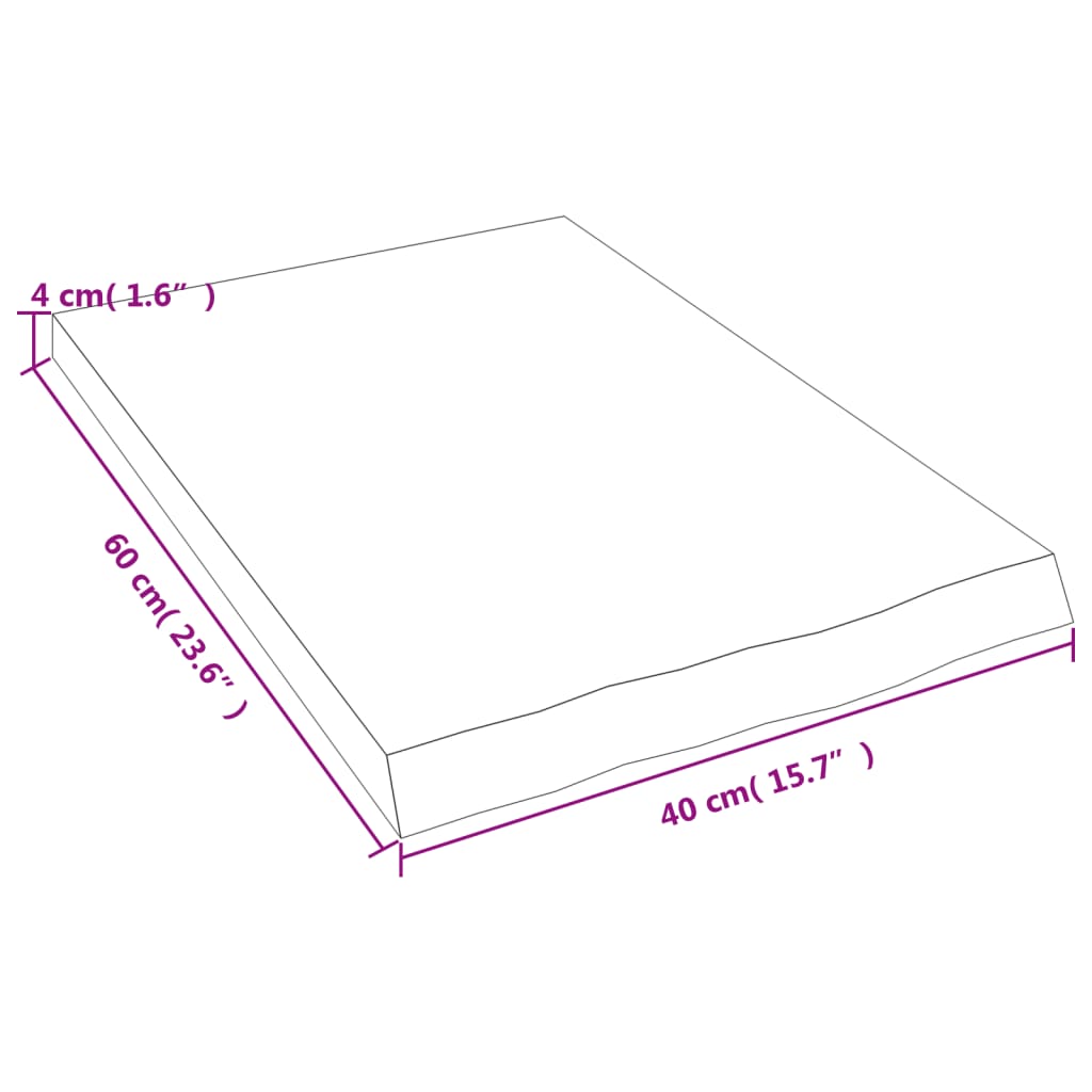 Zidna polica svjetlosmeđa 40x60x(2-4) cm obrađena hrastovina