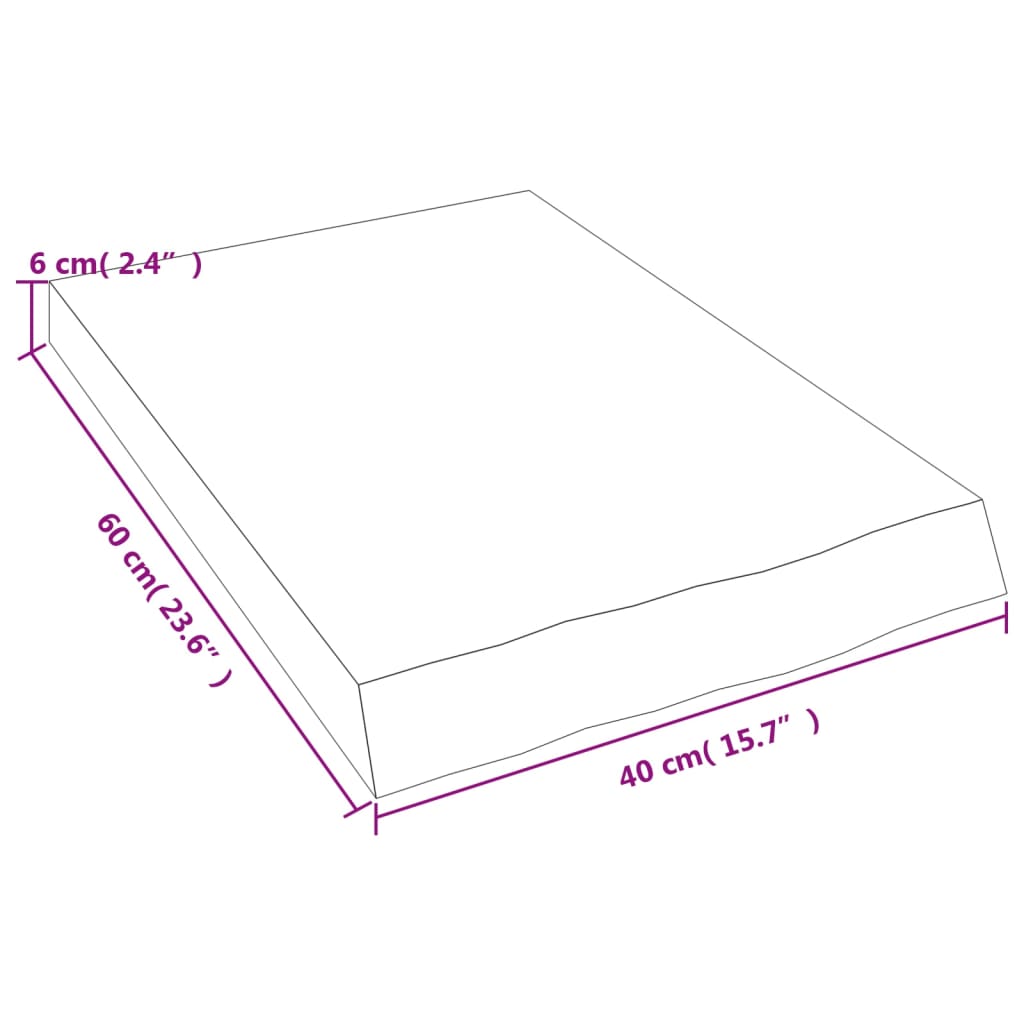 Zidna polica svjetlosmeđa 40x60x(2-6) cm obrađena hrastovina