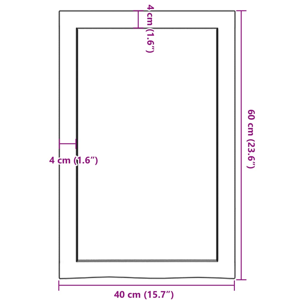 Zidna polica svjetlosmeđa 40x60x(2-6) cm obrađena hrastovina