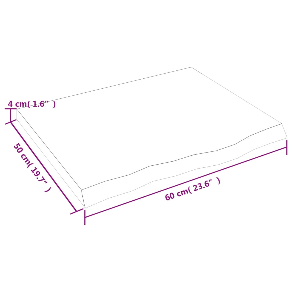 Zidna polica svjetlosmeđa 60x50x(2-4) cm obrađena hrastovina