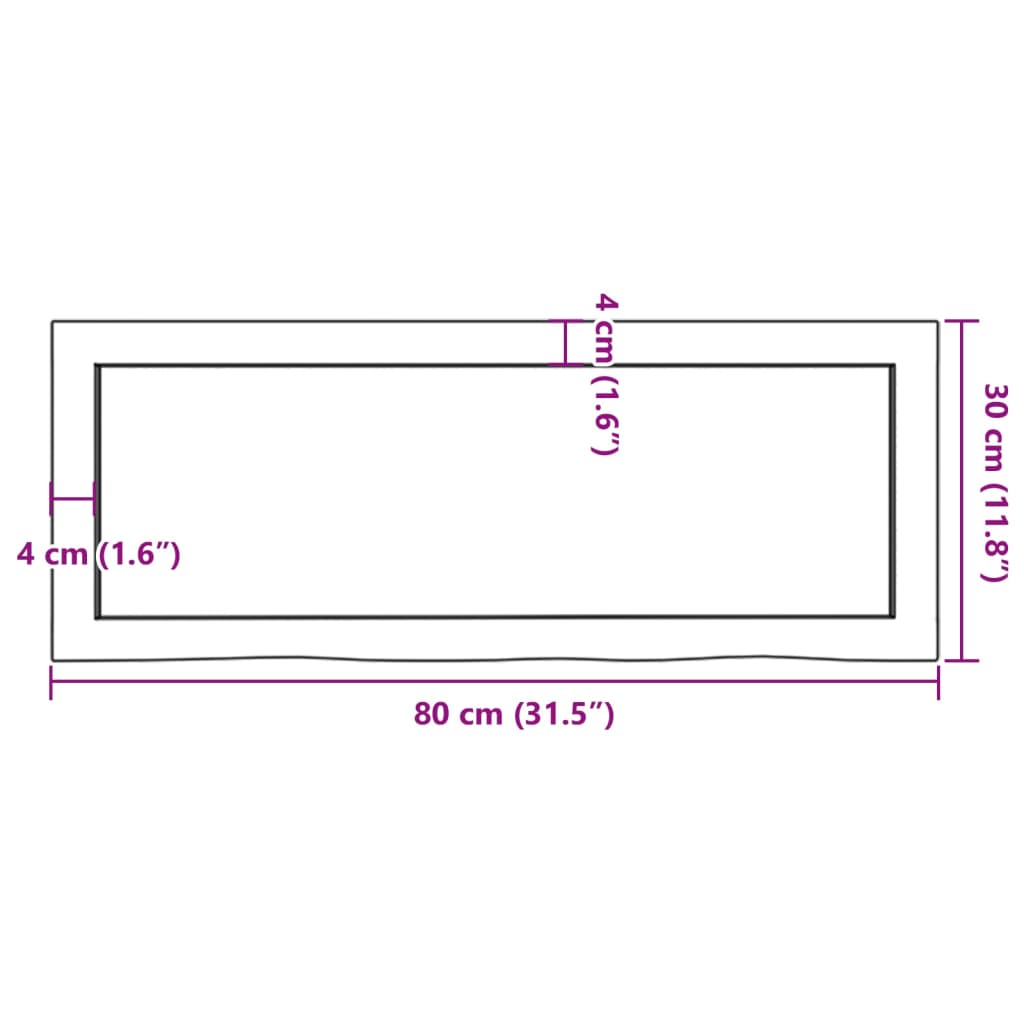 Zidna polica svjetlosmeđa 80x30x(2-4) cm obrađena hrastovina