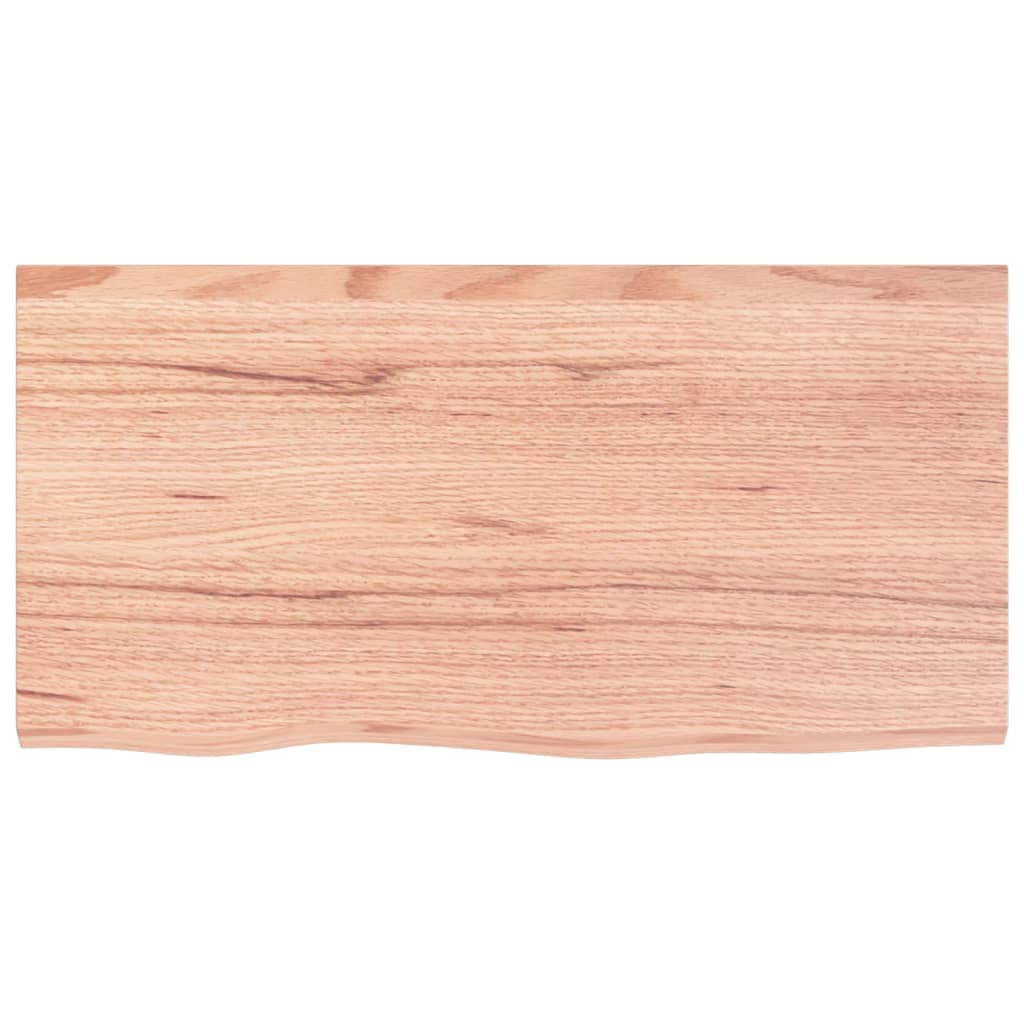 Zidna polica svjetlosmeđa 80x40x(2-6) cm obrađena hrastovina