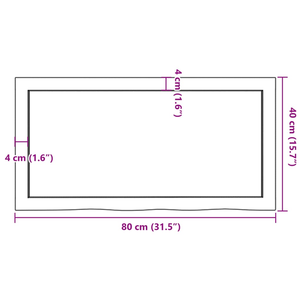 Zidna polica svjetlosmeđa 80x40x(2-6) cm obrađena hrastovina