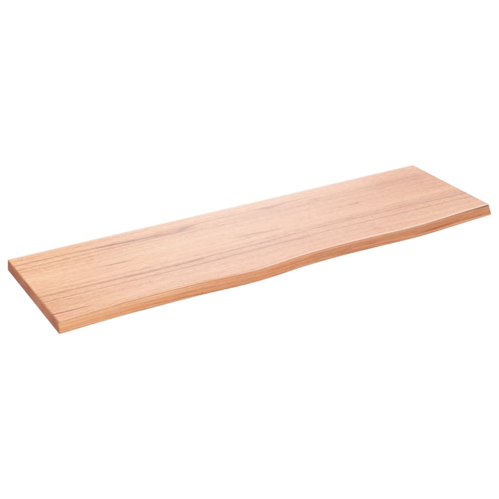 Zidna polica svjetlosmeđa 100x30x2 cm od obrađene hrastovine