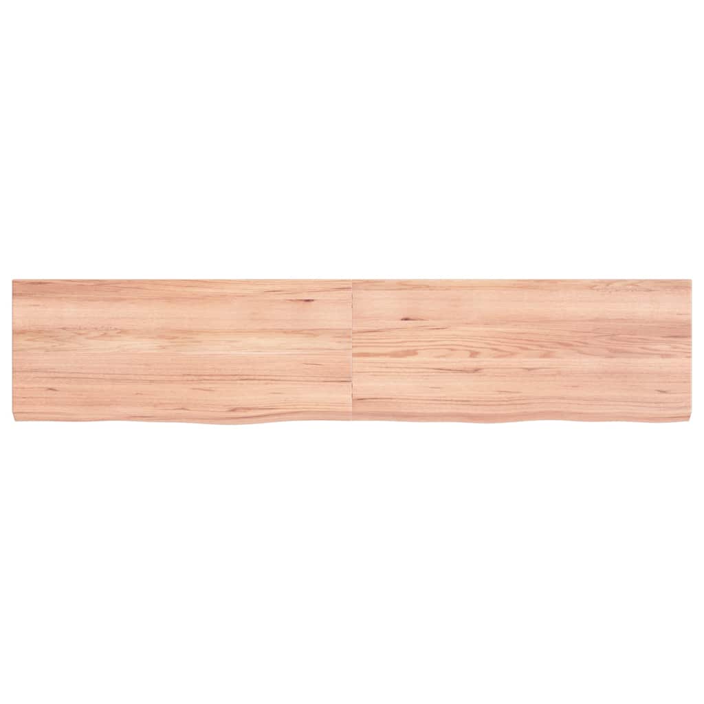 Zidna polica svjetlosmeđa 140x30x(2-4) cm obrađena hrastovina