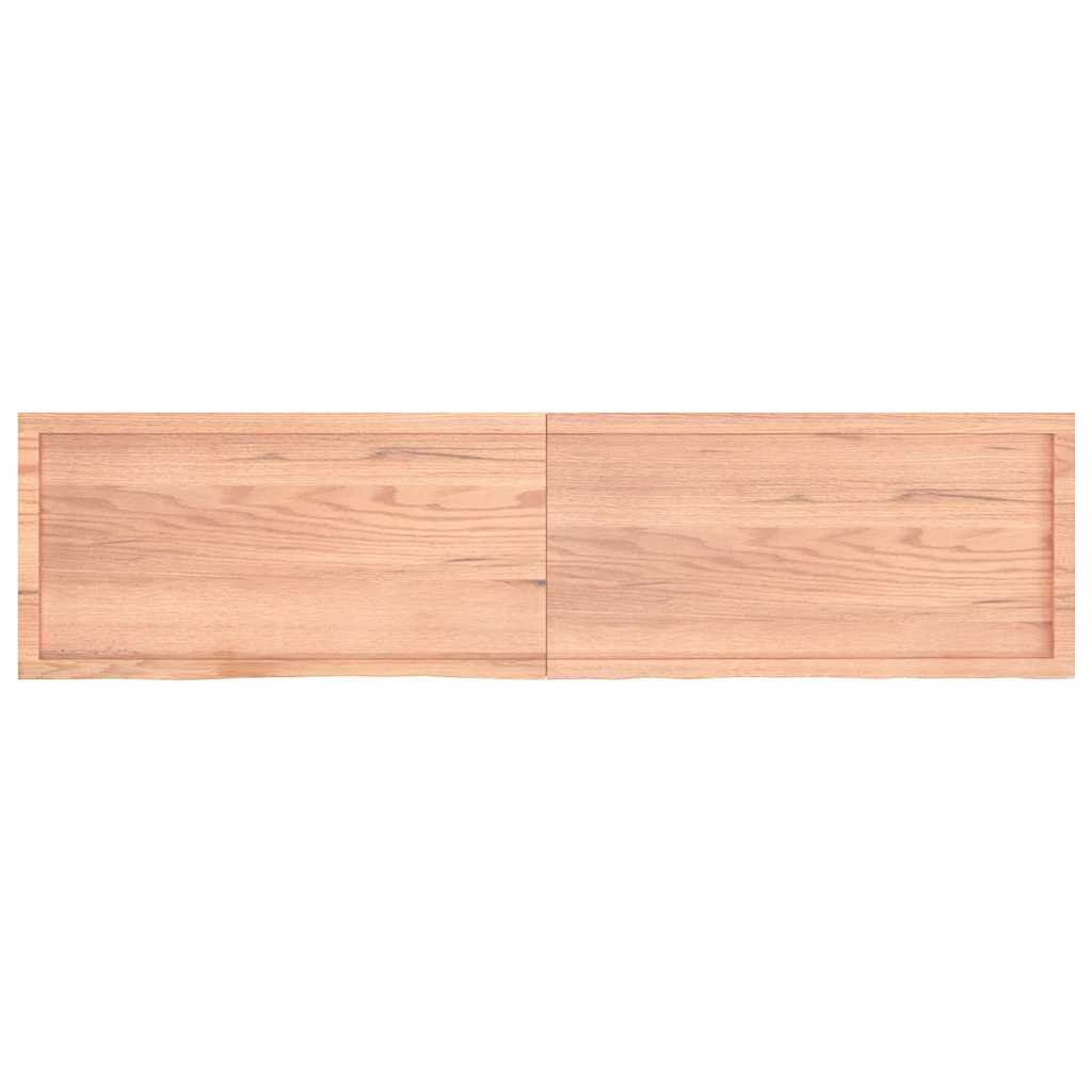 Zidna polica svjetlosmeđa 200x50x(2-4) cm obrađena hrastovina