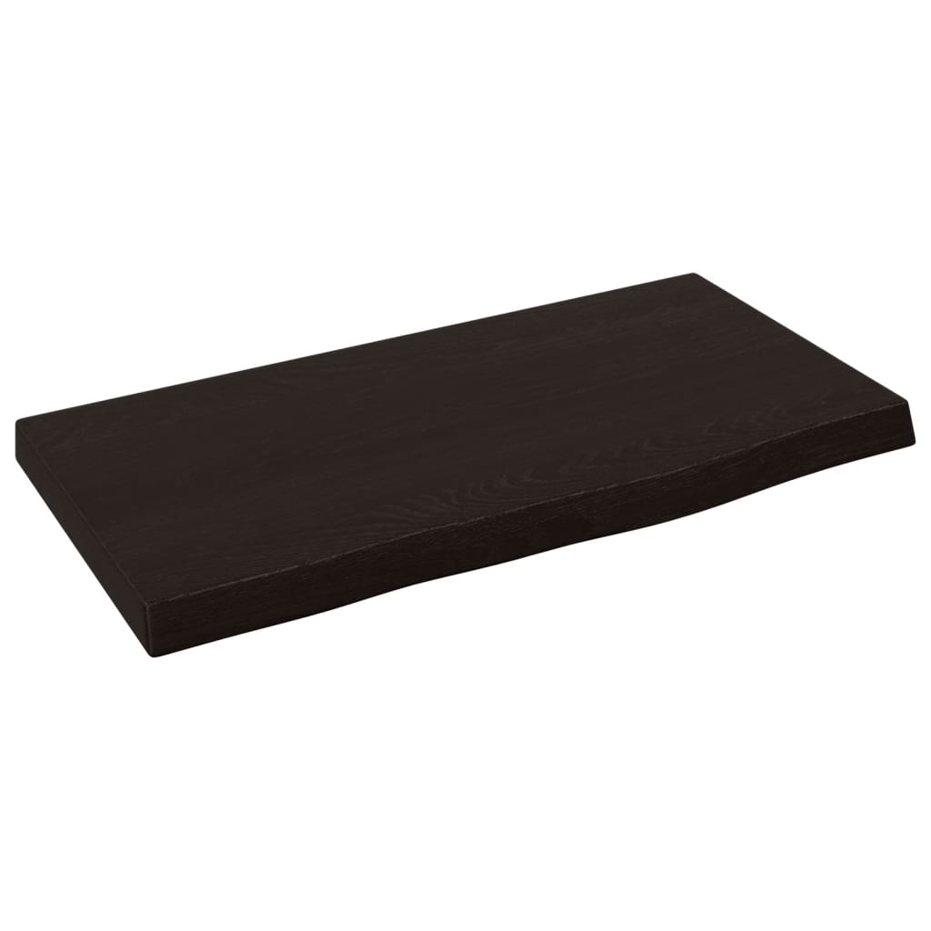 Zidna polica tamnosmeđa 40x20x2 cm od obrađene hrastovine