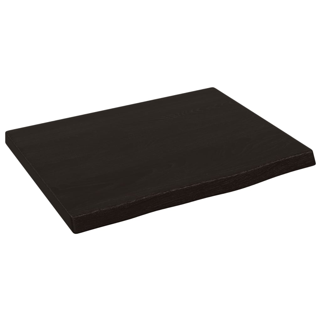 Zidna polica tamnosmeđa 40x30x2 cm od obrađene hrastovine
