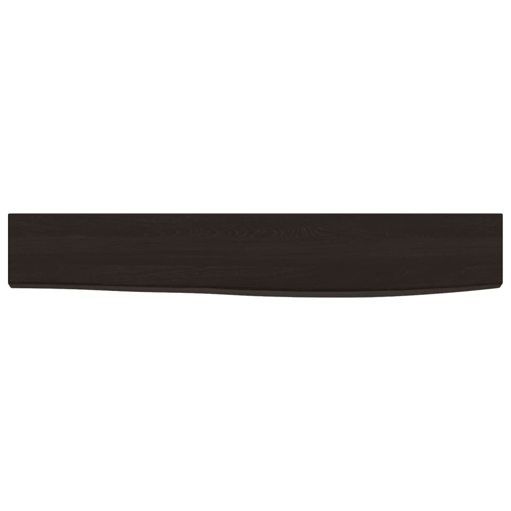 Zidna polica tamnosmeđa 60x10x2 cm od obrađene hrastovine
