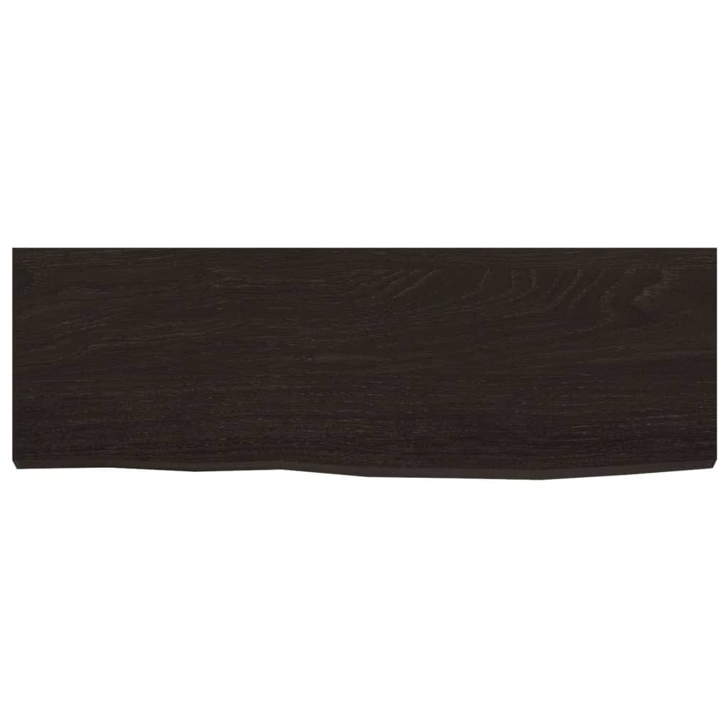 Zidna polica tamnosmeđa 60x20x2 cm od obrađene hrastovine