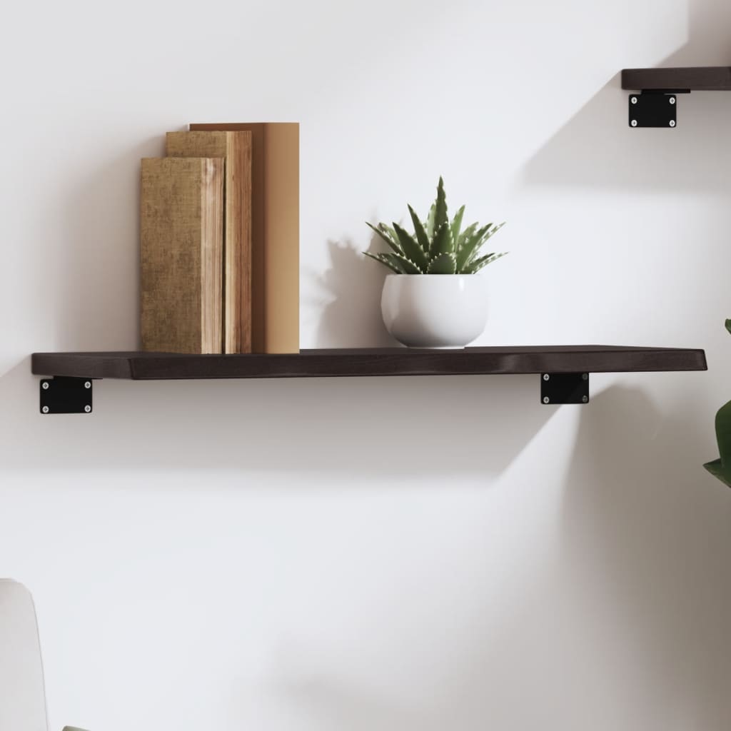 Zidna polica tamnosmeđa 60x20x2 cm od obrađene hrastovine