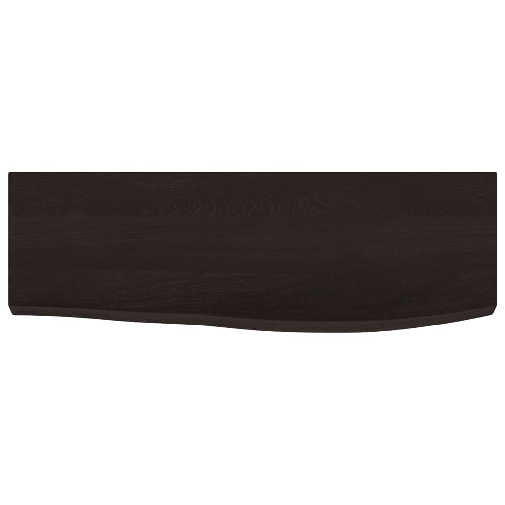 Zidna polica tamnosmeđa 60x20x4 cm od obrađene hrastovine