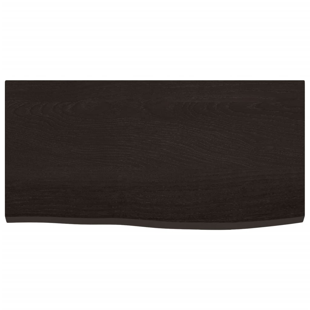 Zidna polica tamnosmeđa 60x30x2 cm od obrađene hrastovine