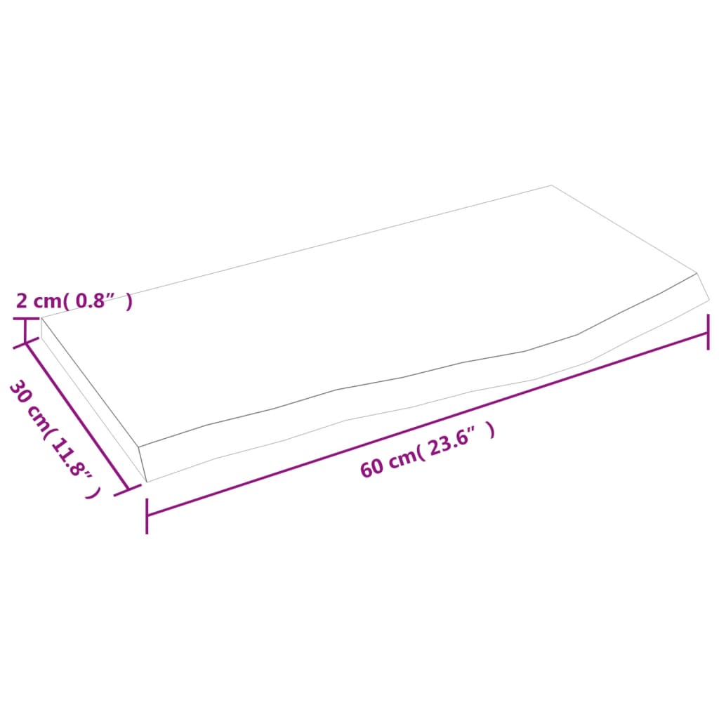 Zidna polica tamnosmeđa 60x30x2 cm od obrađene hrastovine