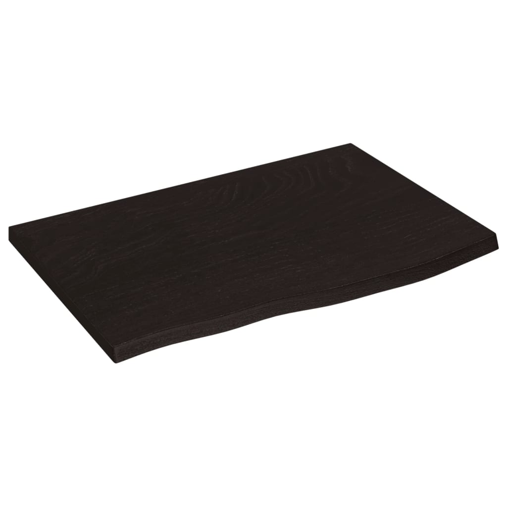 Zidna polica tamnosmeđa 60x40x2 cm od obrađene hrastovine