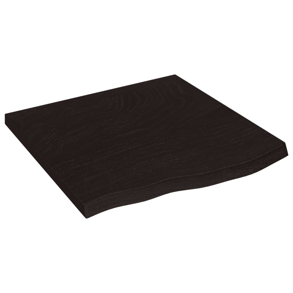 Zidna polica tamnosmeđa 60x60x(2-4) cm od obrađene hrastovine