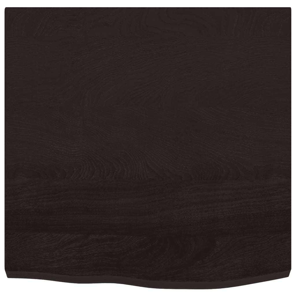 Zidna polica tamnosmeđa 60x60x(2-4) cm od obrađene hrastovine