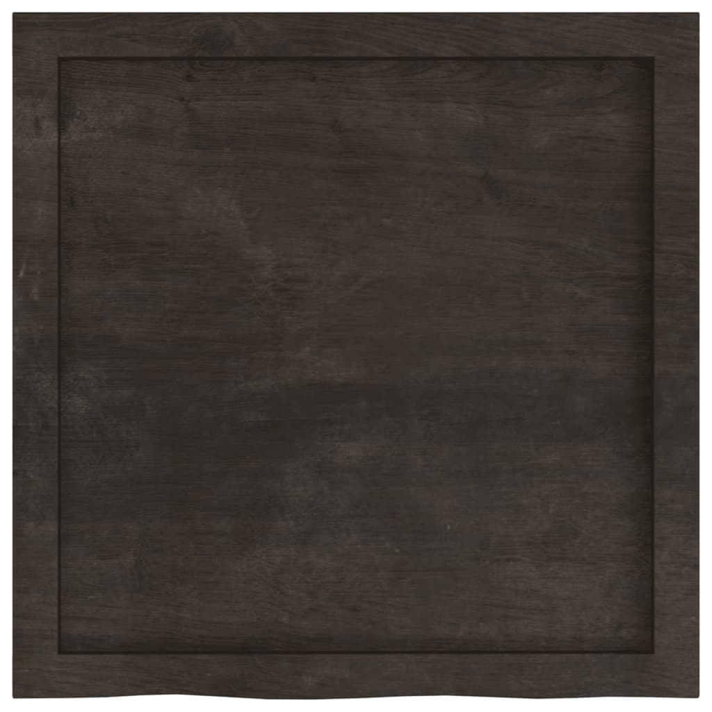 Zidna polica tamnosmeđa 60x60x(2-4) cm od obrađene hrastovine