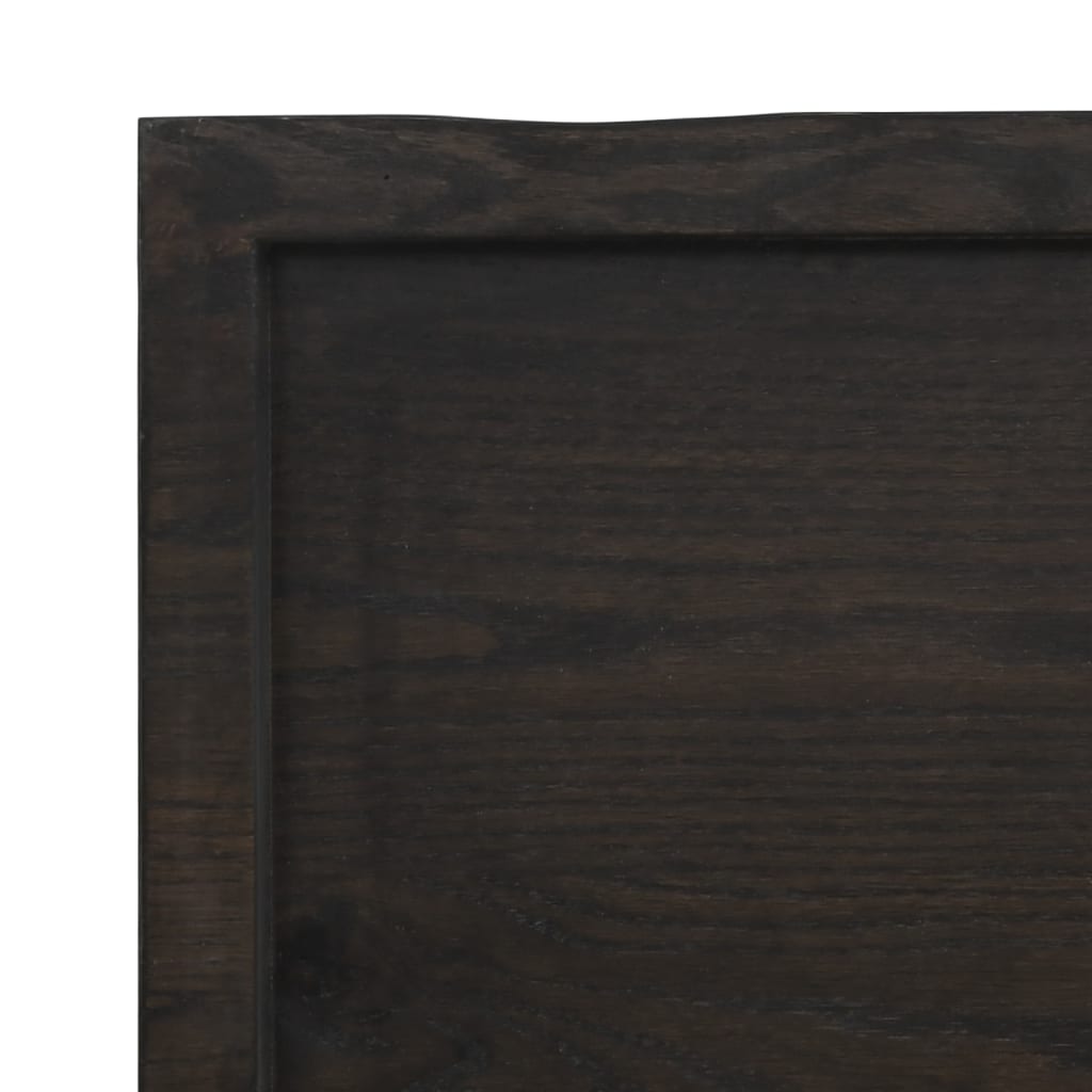 Zidna polica tamnosmeđa 60x60x(2-4) cm od obrađene hrastovine