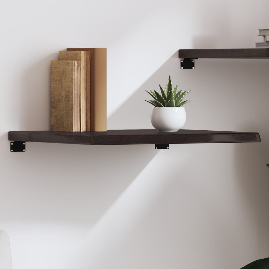 Zidna polica tamnosmeđa 60x60x(2-4) cm od obrađene hrastovine