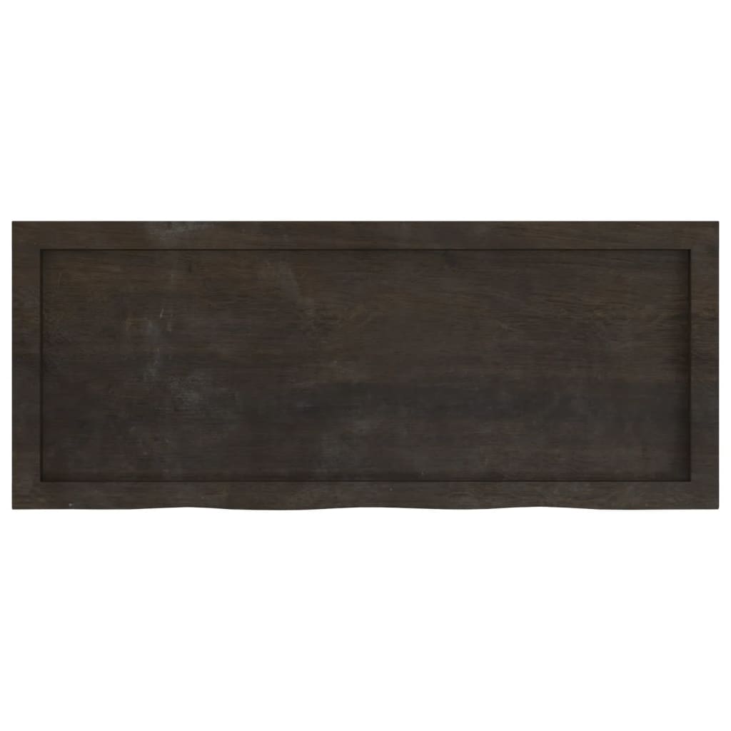 Zidna polica tamnosmeđa 100x40x(2-6) cm od obrađene hrastovine