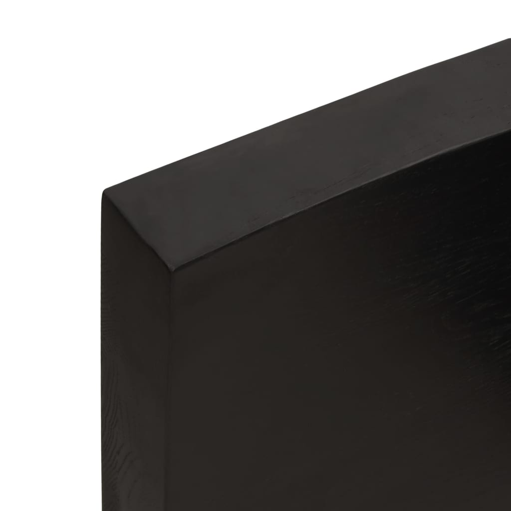 Zidna polica tamnosmeđa 100x40x(2-6) cm od obrađene hrastovine
