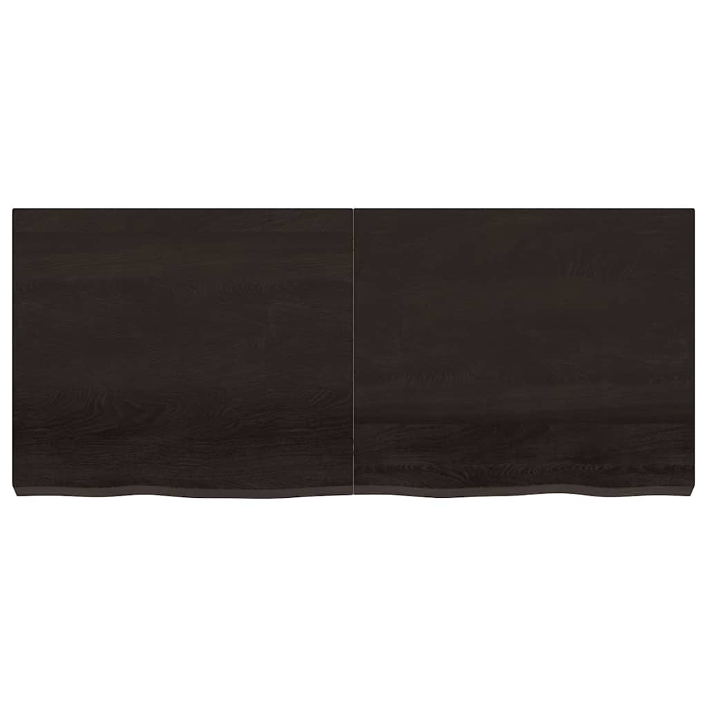 Zidna polica tamnosmeđa 140x60x(2-6) cm od obrađene hrastovine