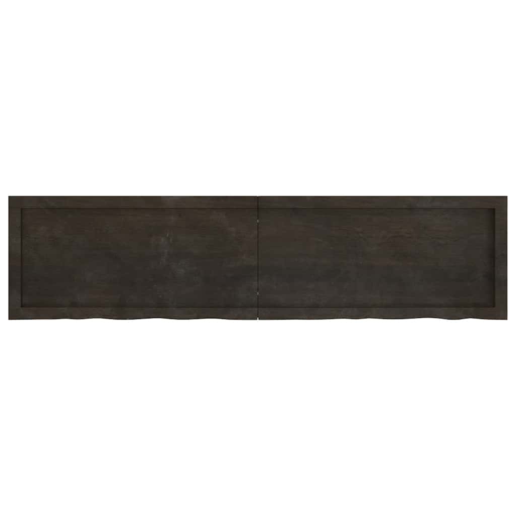 Zidna polica tamnosmeđa 160x40x(2-4) cm od obrađene hrastovine