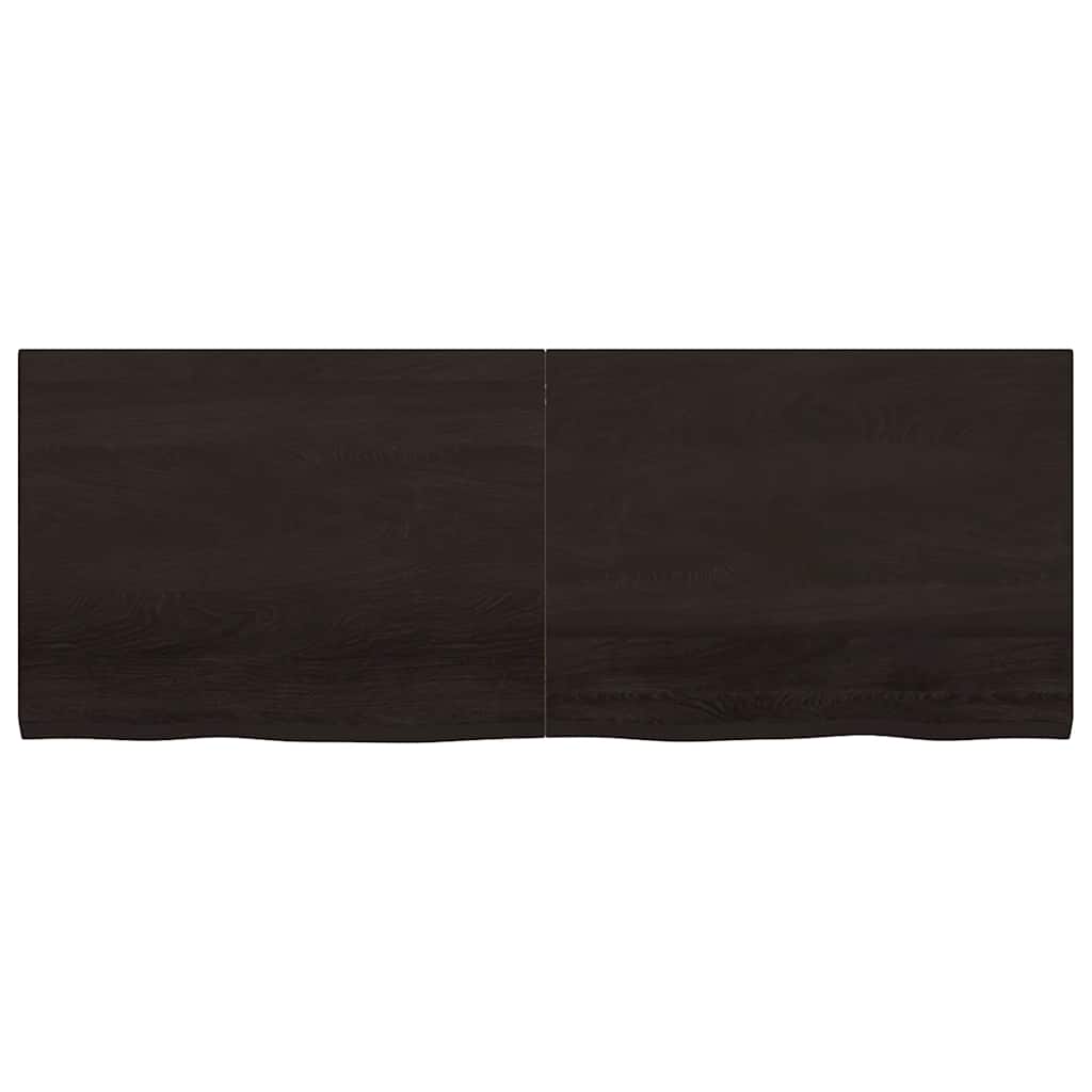 Zidna polica tamnosmeđa 160x60x(2-4) cm od obrađene hrastovine