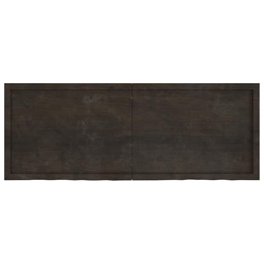 Zidna polica tamnosmeđa 160x60x(2-6) cm od obrađene hrastovine